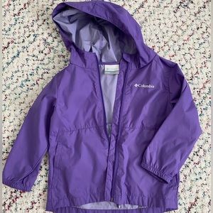 Like New Columbia Switchback Girls Rain Jacket, 3T, Purple